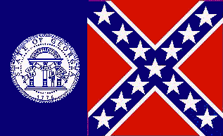 The Georgia State flag adopted in 1956